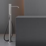 CEA Giotto Plus Bateria wannowa wolnostojąca ze słuchawką i wężem element zewnętrzny Satin Stainless Steel GIO98BKS