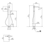 CEA Giotto Plus Bateria wannowa wolnostojąca ze słuchawką i wężem element zewnętrzny Satin Stainless Steel GIO98BKS