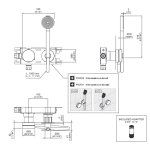 CEA Giotto Plus Bateria wannowa/prysznicowa ścienna z słuchawką i wężem element zewnętrzny Satin Stainless Steel GIO92WS