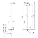 CEA Gradi Zestaw prysznicowy wolnostojący z deszczownicą i uchwytem ściennym element zewnętrzny Satin Stainless Steel GRA25S