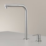 CEA Innovo Bateria kuchenna 2-otworowa z obrotową i wyciąganą wylewką Satin Stainless Steel INV84S