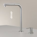 CEA Innovo Bateria kuchenna 2-otworowa z obrotową góra-dół i wyciąganą wylewką Satin Stainless Steel INV85S