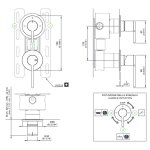 CEA Innovo Bateria prysznicowa ścienna z przełącznikiem 2/3-drożnym element zewnętrzny Satin Stainless Steel INV78S