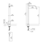 CEA Innovo Bateria umywalkowa jednootworowa do umywalki nablatowej H51,5 cm Satin Stainless Steel INV07S