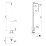 CEA Innovo Bateria umywalkowa wolnostojąca element zewnętrzny Satin Stainless Steel INV08S