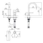 CEA Innovo Bateria umywalkowa 2-otworowa z obrotową wylewką H24,5 cm Copper Satin INV40PS