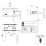 CEA Innovo Bateria umywalkowa ścienna z wylewką 12,5 cm element zewnętrzny Satin Stainless Steel INV10S