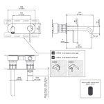 CEA Innovo Bateria umywalkowa ścienna z wylewką 15,5 cm element zewnętrzny Satin Stainless Steel INV15S