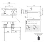 CEA Innovo Bateria umywalkowa ścienna z wylewką 18,5 cm element zewnętrzny Satin Stainless Steel INV11S