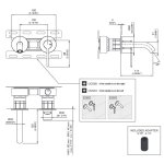 CEA Innovo Bateria umywalkowa ścienna z wylewką 12,5 cm element zewnętrzny Satin Stainless Steel INV20S