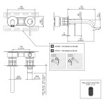 CEA Innovo Bateria umywalkowa ścienna z wylewką 15,5 cm element zewnętrzny Satin Stainless Steel INV25S