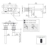 CEA Innovo Bateria umywalkowa ścienna z wylewką 18,5 cm element zewnętrzny Satin Stainless Steel INV21S