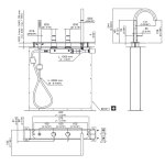 CEA Innovo Bateria wannowa 4-otworowa na brzeg wanny z wylewką i słuchawką prysznicową element zewnętrzny Satin Stainless Steel INV56S