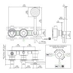 CEA Innovo Bateria wannowa/prysznicowa ścienna termostatyczna z przełącznikiem 2/3-drożnym, słuchawką i wężem element zewnętrzny Satin Stainless Steel INV60HWS