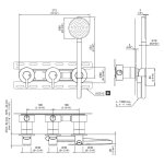 CEA Innovo Bateria wannowa/prysznicowa ścienna z słuchawką i wężem element zewnętrzny Satin Stainless Steel INV57HWS