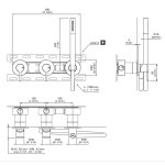 CEA Innovo Bateria wannowa/prysznicowa ścienna z słuchawką i wężem element zewnętrzny Satin Stainless Steel INV57WS