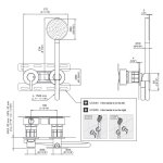 CEA Innovo Bateria wannowa/prysznicowa ścienna z słuchawką i wężem element zewnętrzny Satin Stainless Steel INV62HWS