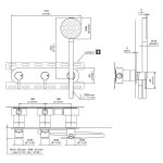 CEA Innovo Bateria wannowa/prysznicowa ścienna z słuchawką i wężem element zewnętrzny Satin Stainless Steel INV53HWS