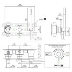 CEA Innovo Bateria wannowa/prysznicowa ścienna termostatyczna z przełącznikiem 2/3-drożnym, słuchawką i wężem element zewnętrzny Satin Stainless Steel INV59WS