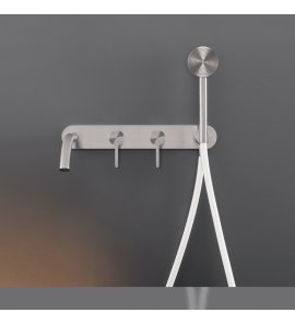 CEA Innovo Bateria wannowa ścienna z wylewką, słuchawką i wężem element zewnętrzny Satin Stainless Steel INV54YWS