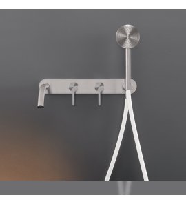 CEA Innovo Bateria wannowa ścienna z wylewką, słuchawką i wężem element zewnętrzny Satin Stainless Steel INV54HWS