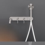 CEA Innovo Bateria wannowa ścienna z wylewką, słuchawką i wężem element zewnętrzny Satin Stainless Steel INV54HWS