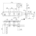 CEA Innovo Bateria wannowa ścienna z wylewką, słuchawką i wężem element zewnętrzny Satin Stainless Steel INV54HWS