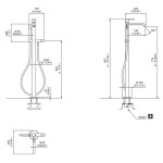 CEA Innovo Bateria wannowa wolnostojąca ze słuchawką i wężem element zewnętrzny Satin Stainless Steel INV61BKS