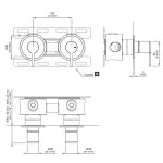 CEA Innovo Zawór odcinający (para) ścienny mieszający element zewnętrzny Satin Stainless Steel INV92S