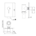 CEA Innovo Zawór odcinający ścienny ciepła woda z zaworem spłukującym element zewnętrzny Satin Stainless Steel INV150S