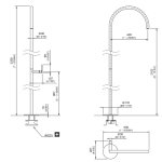 CEA Innvovo Kolumna prysznicowa zewnętrzna wolnostojąca bez elementu podtynkowego Satin Stainless Steel INV160S