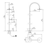 CEA Innvovo Kolumna prysznicowa zewnętrzna wolnostojąca bez elementu podtynkowego Satin Stainless Steel INV161S