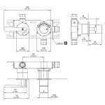 CEA Lutezia Bateria prysznicowa ścienna termostatyczna z zaworem odcinającym element zewnętrzny Satin Stainless Steel LTZ50S