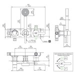 CEA Lutezia Bateria wannowa/prysznicowa ścienna termostatyczna z przełącznikiem 2-drożnym, słuchawką i wężem element zewnętrzny Satin Stainless Steel LTZ32SGS