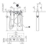 CEA Lutezia Bateria wannowa termostatyczna 4-otworowa na brzeg wanny ze słuchawką prysznicową element zewnętrzny Satin Stainless Steel LTZ34S