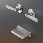 CEA Lutezia Bateria wannowa ścienna z wylewką kaskadową element zewnętrzny Satin Stainless Steel LTZ33S