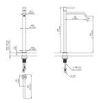 CEA Lutezia Plus Bateria umywalkowa jednootworowa do umywalki nablatowej H42 cm Satin Stainless Steel LTZ18S