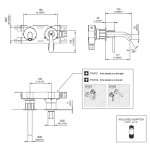 CEA Lutezia Plus Bateria umywalkowa ścienna z wylewką 12,5 cm element zewnętrzny Satin Stainless Steel LTZ21S