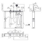 CEA Lutezia Plus Bateria wannowa 4-otworowa na brzeg wanny z wylewką i słuchawką prysznicową element zewnętrzny Satin Stainless Steel LTZ46S