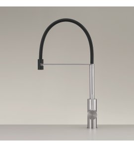 CEA Milo360 Bateria kuchenna jednootworowa z obrotową i wyciąganą wylewką Satin Stainless Steel MIL204BKS