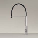 CEA Milo360 Bateria kuchenna jednootworowa z obrotową i wyciąganą wylewką Satin Stainless Steel MIL204BKS