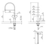 CEA Milo360 Bateria kuchenna jednootworowa z obrotową i wyciąganą wylewką Satin Stainless Steel MIL204BKS