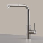 CEA Milo360 Bateria kuchenna jednootworowa z obrotową i wyciąganą wylewką Satin Stainless Steel MIL205S