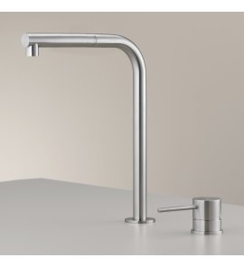 CEA Milo360 Bateria kuchenna 2-otworowa z obrotową i wyciąganą wylewką Satin Stainless Steel MIL209S