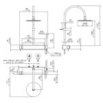 CEA Milo360 Bateria prysznicowa ścienna z półką, ramieniem z deszczownicą i słuchawką prysznicową Satin Stainless Steel MIL114WS