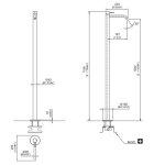 CEA Milo360 Bateria umywalkowa wolnostojąca element zewnętrzny Satin Stainless Steel MIL20S