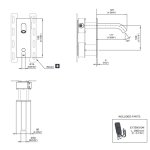 CEA Milo360 Bateria umywalkowa ścienna z czujnikiem ruchu i wylewką 12,5 cm element zewnętrzny Satin Stainless Steel MIL08RS