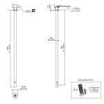 CEA Milo360 Bateria umywalkowa sufitowa z czujnikiem ruchu H165 cm element zewnętrzny Satin Stainless Steel MIL083S