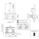 CEA Milo360 Bateria wannowa/prysznicowa ścienna z słuchawką i wężem element zewnętrzny Satin Stainless Steel MIL84WS