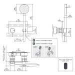 CEA Milo360 Bateria wannowa/prysznicowa ścienna z słuchawką i wężem element zewnętrzny Satin Stainless Steel MIL84HWS